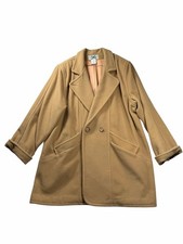 Vintage L.L.Bean Womens Wool Coat Camel Peacoat USA Made Size 20 Long Jacket