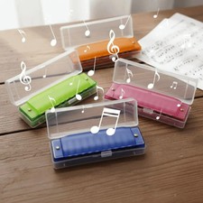 Clear Tuning 10 Hole Harmonica Bright Color Durable Mouth Organ Translucent with