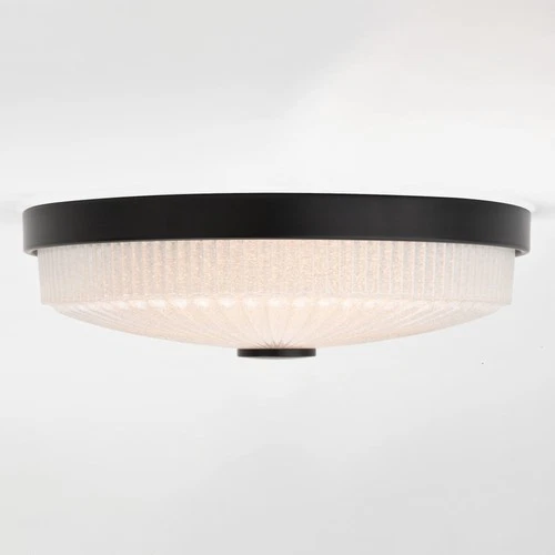 Vaxcel Lighting C0324 Preston 13"W LED Flush Mount Drum Ceiling - Black - Picture 2 of 12