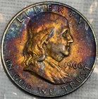 1960 D Franklin Half Dollar🌈 Monster Toner🌈 Silver Coin🌈