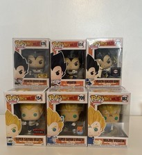 Funko Pop Dragon Ball Z Vegeta Lot of 6 Exclusives Super Saiyan Majin