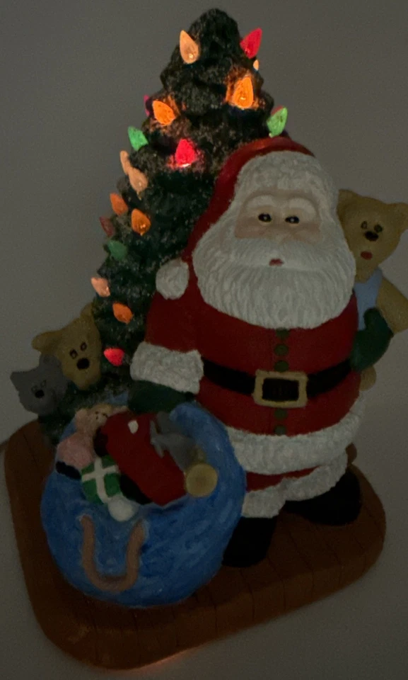 Árbol de Navidad de Papá Noel vintage acentos ilimitados Wee artesanías se ilumina vacaciones 1990 Foto 2 de 4