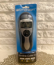 Emerson EM2516BK Slimline Caller ID Phone Speed Dial Lighted Ringer Black/Silver