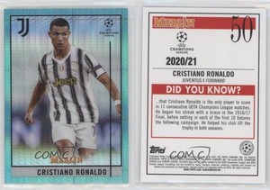 2020 Topps Merlin Collection Chrome UCL Aqua Prism Refractor Cristiano Ronaldo
