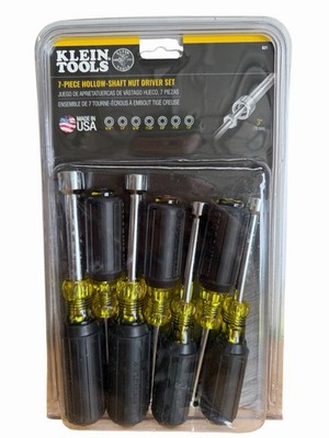 Klein Hollow-Shaft Nut Driver Set USA Made Tools 7-Piece. A11 0052