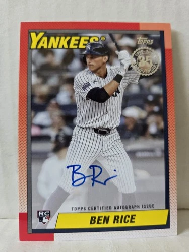 Ben Rice 2025 Topps Series 2 1990 35th Anniversary Auto Rookie Yankees