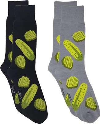 Pickles Kosher Dill Sour Jar Pickled Cucumber Pickle Food 2 Pairs Men's Socks