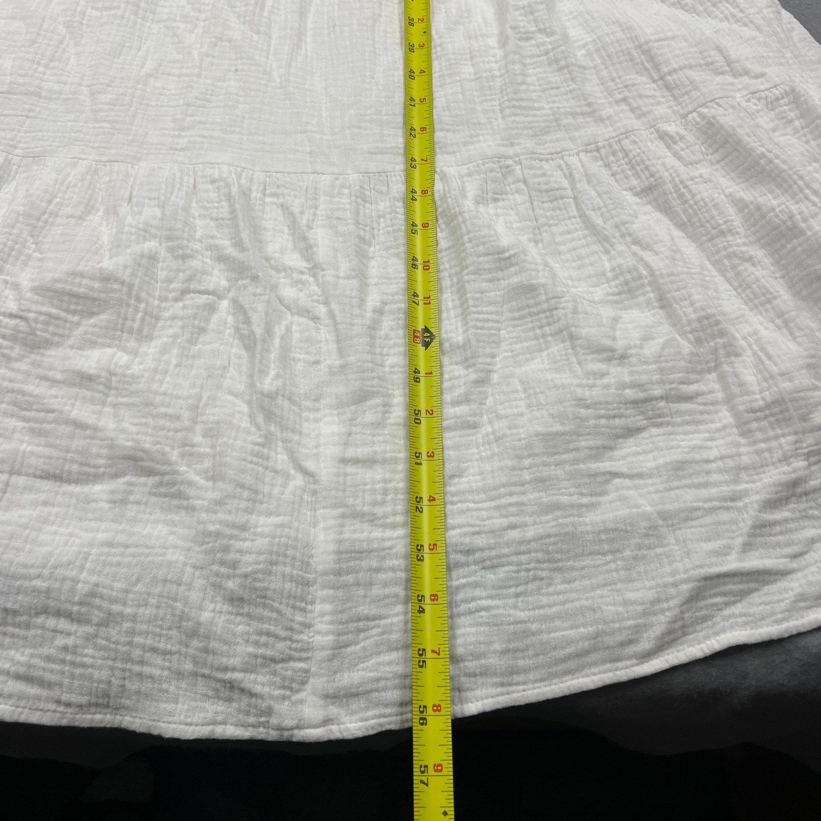 NEW Express Maxi Dress Women's XL White Airy Gauze Tiered Cap Sleeve Layered