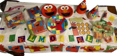 Sesame Street ELMO Party Balloons Plates Napkins Hats Streamers Tablecloth PARTY