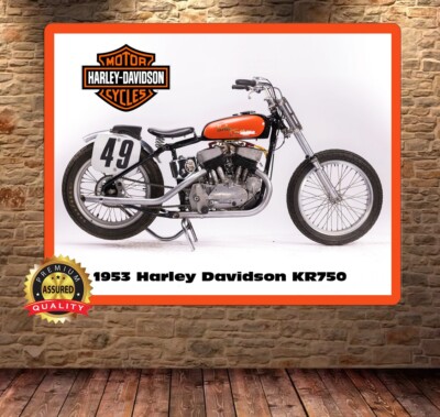Harley Davidson - 1953 KR750 - Rare - Metal Sign 11 x 14 | eBay