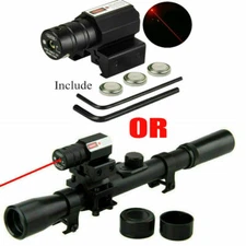 4x20 Rifle Optics Scope Tactical Crossbow Riflescope with Red Dot Laser Sight US