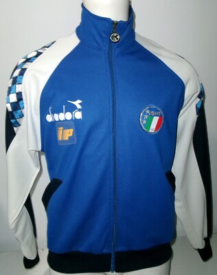 DIADORA Authentic Blue Jacke World Cup Italia 90 Veste Original 1990 ITALY