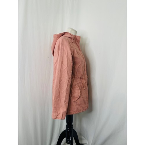 Women’s Medium Jacket Papaya Pink Full Zip Hooded Pockets Outerwear Lightweight - Picture 4 of 7