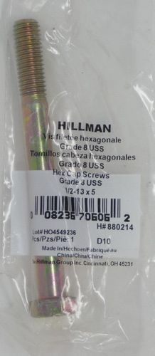 5 Hillman 1/2-13 x 5 Sechskantkappe Schrauben Klasse 8 USS 880214 Schrauben - Bild 3 von 4