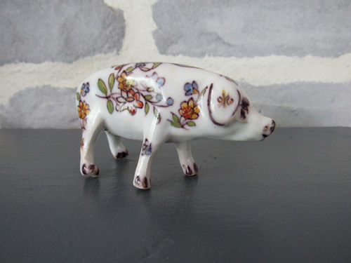 Alte Figur Schwein Schwein aus Steingut von DESVRES - Fourmaintraux Brüder