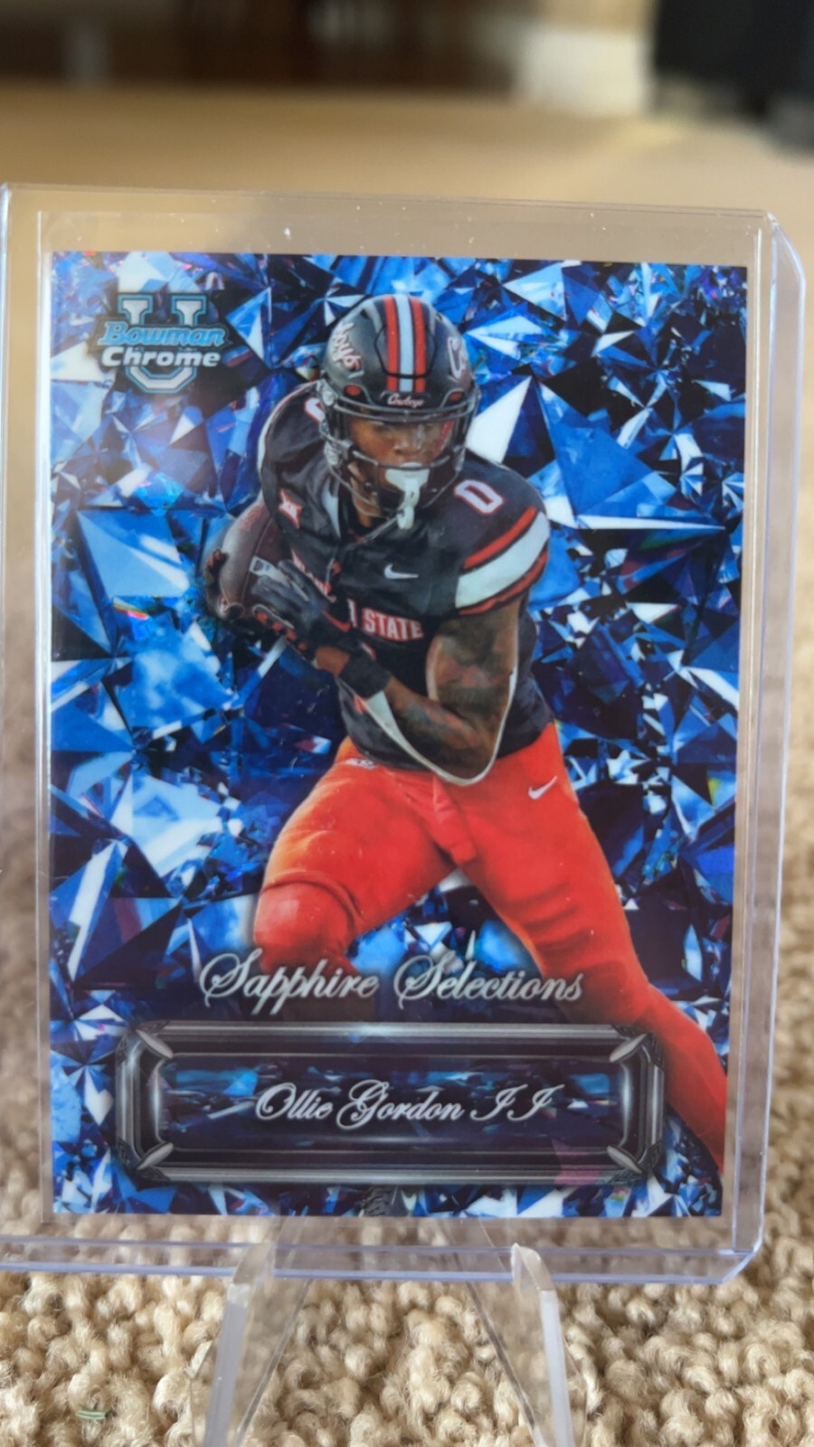 2024 Bowman Chrome U Ollie Gordon II Blue Sapphire Selections Oklahoma State SP
