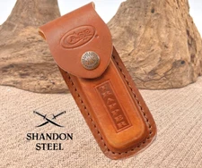 CASE XX LEATHER TRAPPER SHEATH TRADITIONAL FOLDING POCKET KNIFE NEW CA980