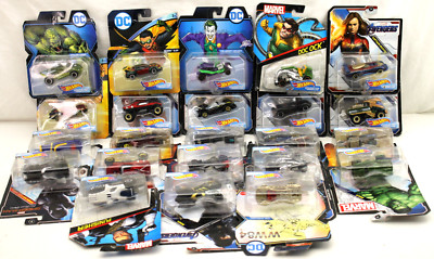 23pc MARVEL Comics Hot Wheels Diecast CHARACTER Cars DC Too!