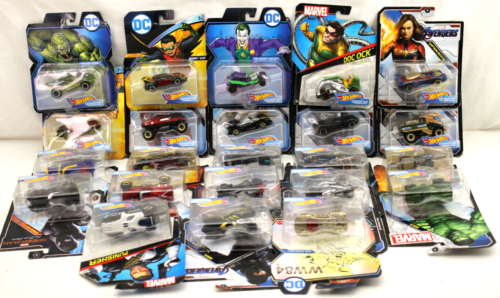 23pc MARVEL Comics Hot Wheels Diecast CHARACTER Cars DC Too! - Picture 1 of 8