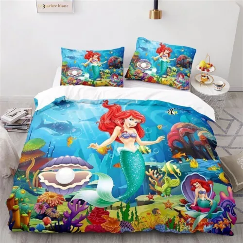 The Little Mermaid Princess Ariel 3D Quilt Duvet Cover Bedding Set Pillowcase UK - Picture 18 of 39