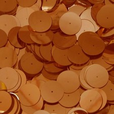 Orange Metallic Shiny 20mm Sequin Round Paillette Center Hole ~ Made in USA