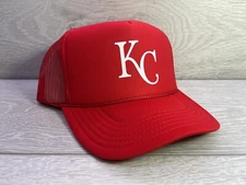 NEW KANSAS CITY KC RED CAP 5 PANEL HIGH CROWN TRUCKER SNAPBACK VINTAGE
