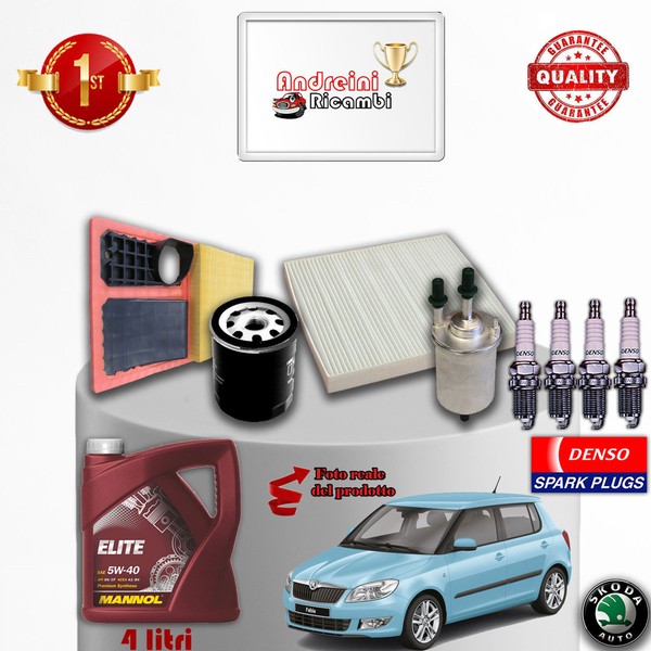 Inspektionskit Filter ÖL Kerzen F. Skoda Fabia II 1.4 16V 63KW 86CV Von 2007->-image