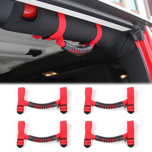 2-Pack Black Grab Handles For Jeep Wrangler - CJ, YJ, TJ, JK, JL - Velcro Mount 7 thumbnail image