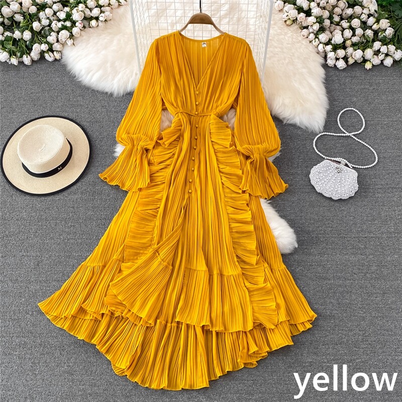 flared ruffle dress Women's White Ruffle Flared Sleeve Shift Dress