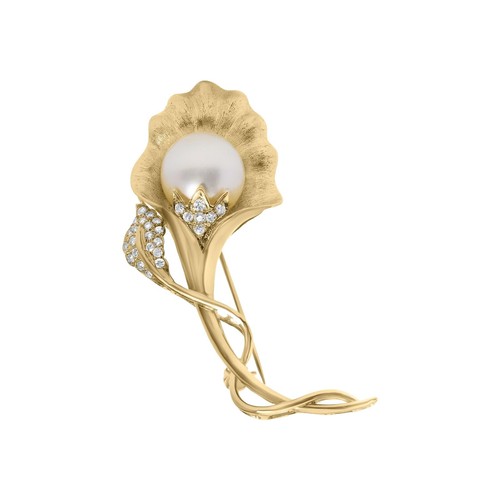 MIKIMOTO Butterfly Pearl Pearl Pin Brooch Brooch K18 Yellow Gold