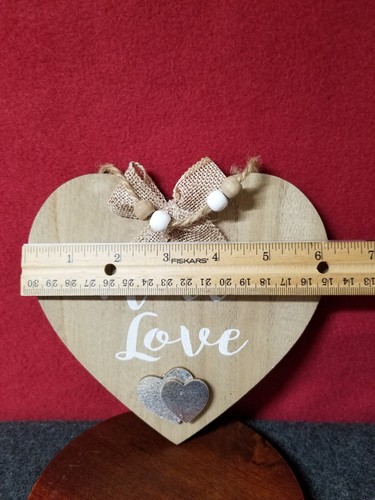 "Cuore in legno decorazione casa ""Hello Love"" cuori argento 6" - Foto 7 di 7
