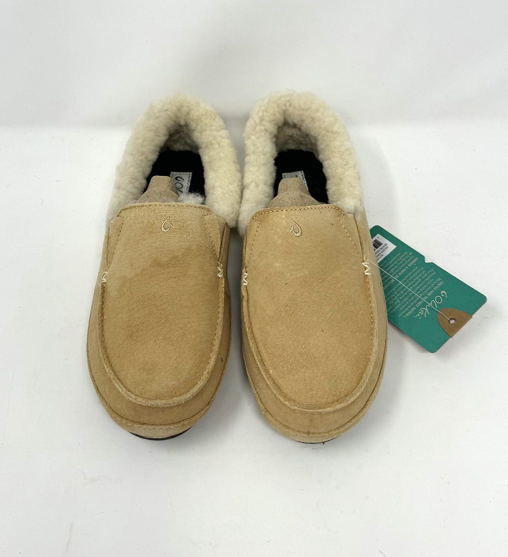 PANTOFOLA D’ORO * OLUKAI * PANTOFOLA KU'UNA ' SABBIA DORATA' DONNA' TAGLIA 6