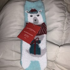 Nwt Girls Size 9-2.5 Wondershop Slipper Socks Christmas Snowman