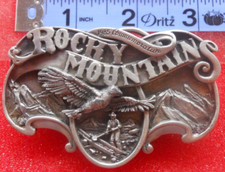 Vintage 1985 The Rocky Mountains Commemorative Belt Buckle