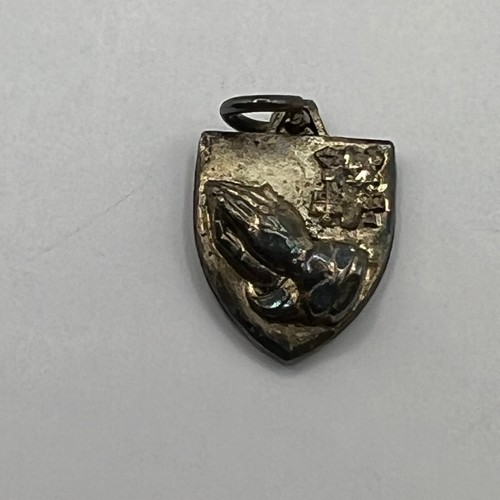 Praying Hands Charm Pendant I am Presbyterian Haywood Sterling