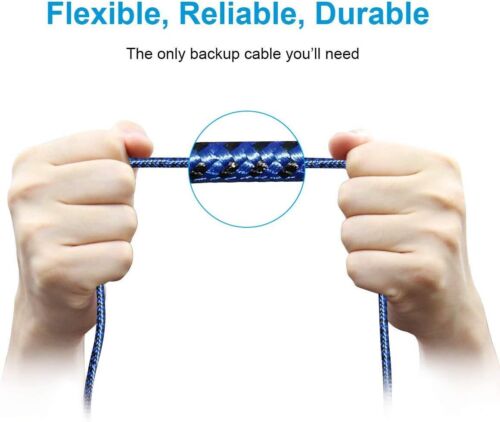 Câble USB Type C Extra Long Angle Droit (Pack de 2 10FT) Chargeur Rapide A Bleu - Photo 5 sur 7