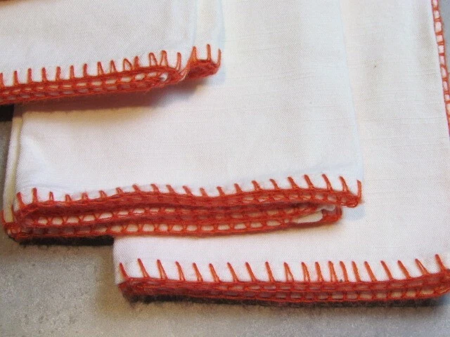 Threshold Napkins 4pk stitched Border Orange cotton 19X19" Thanksgiving - Image 3 of 4