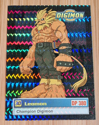 Leomon # 28 of 34 Prism Holo Animated Series 1 Bandai 2000 Digimon EN Mint