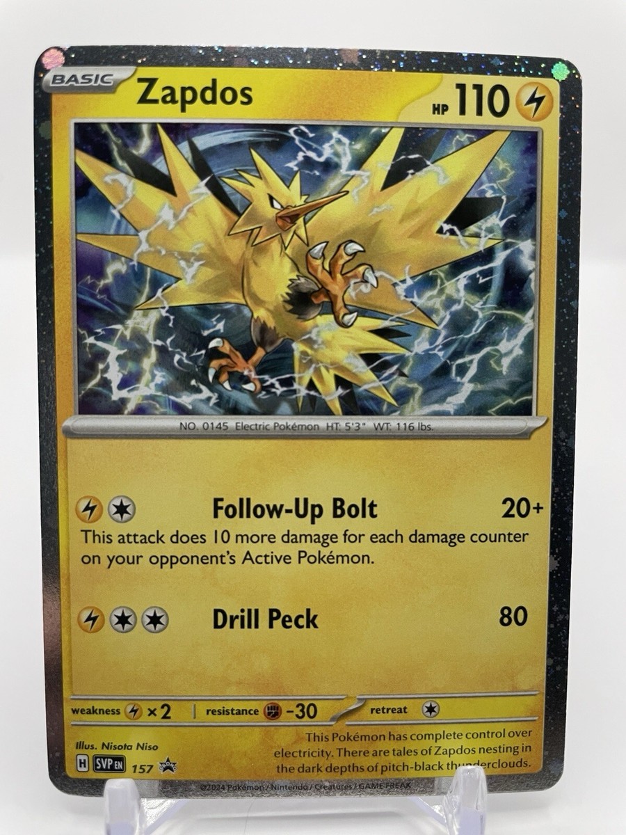 Zapdos Cosmos Holo Rare SVP Promo 157 Pokémon Scarlet Zapdos Cosmos Holo Rare SVP Promo 157 Pokémon Scarlet