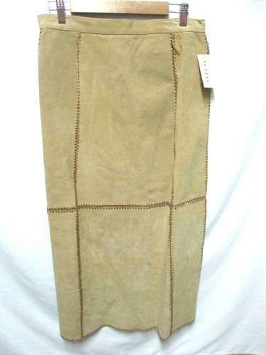 Selene Suede w/ Lace long midi skirt taupe lined NEW NWT Size Sz Medium Md M - Picture 11 of 12