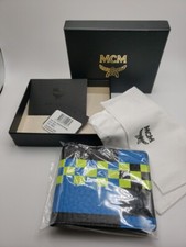 MCM Men's AREN Checkerboard Multi Colorblock Visetos Bifold Wallet New In Box