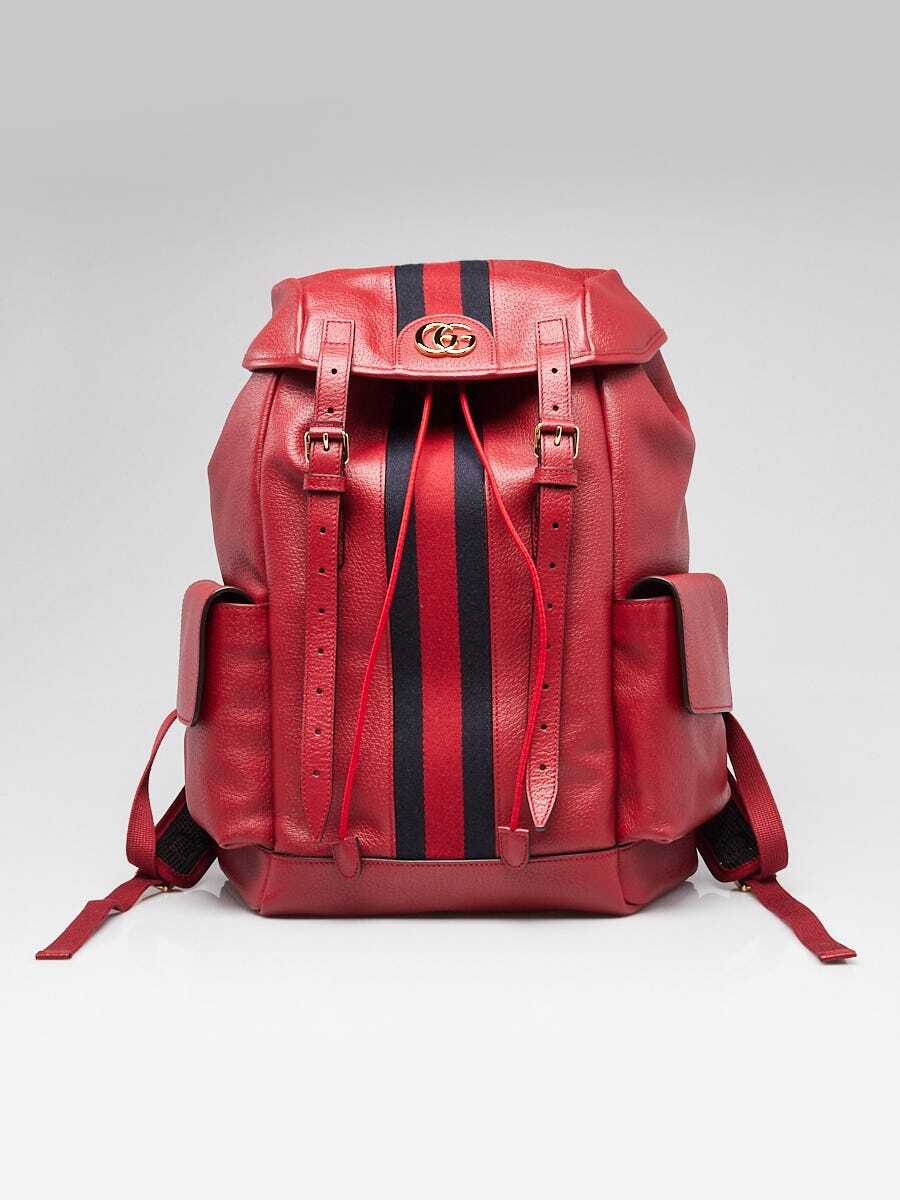 GUCCI Authentic Red Leather Backpack Gucci Soho Chain Backpack Leather Red Leather Backpack Bag  main image 4