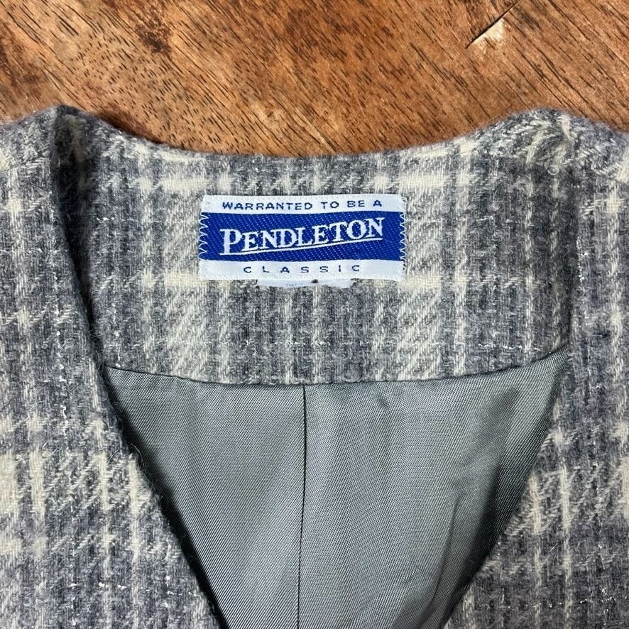 Pendleton Wool Plaid Suit Jacket Blazer Womens M … - image 8