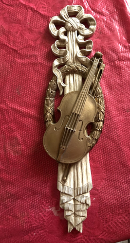 Vintage Burwood Product Plastic Resin Musical Plaque Violin Wall Decor
