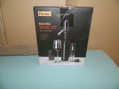 Forias Electric Wine Set Opener Wine Aerator Pourer 4 in 1 Set Rechargeable