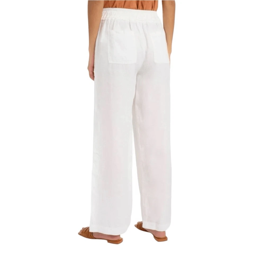 Pantalones Twenty One blancos de pierna recta 100 % lino talla grande Foto 2 de 4