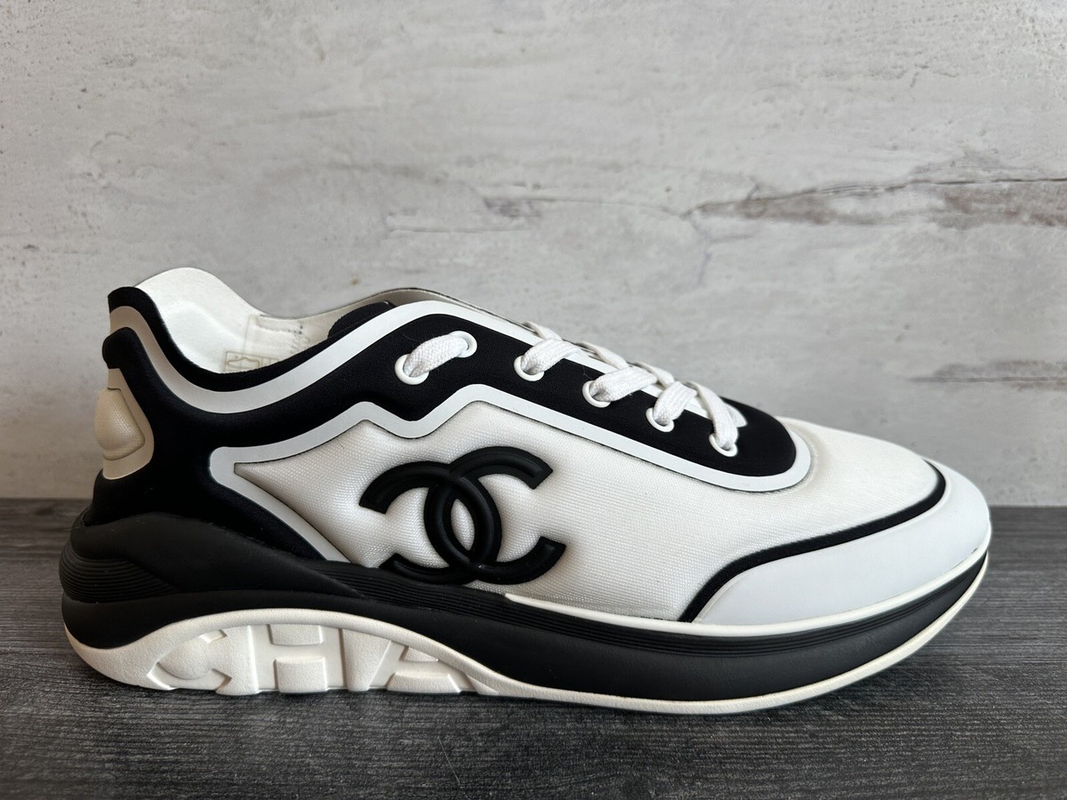New Men's Chanel Sneakers Size 45 US 12 - Black White