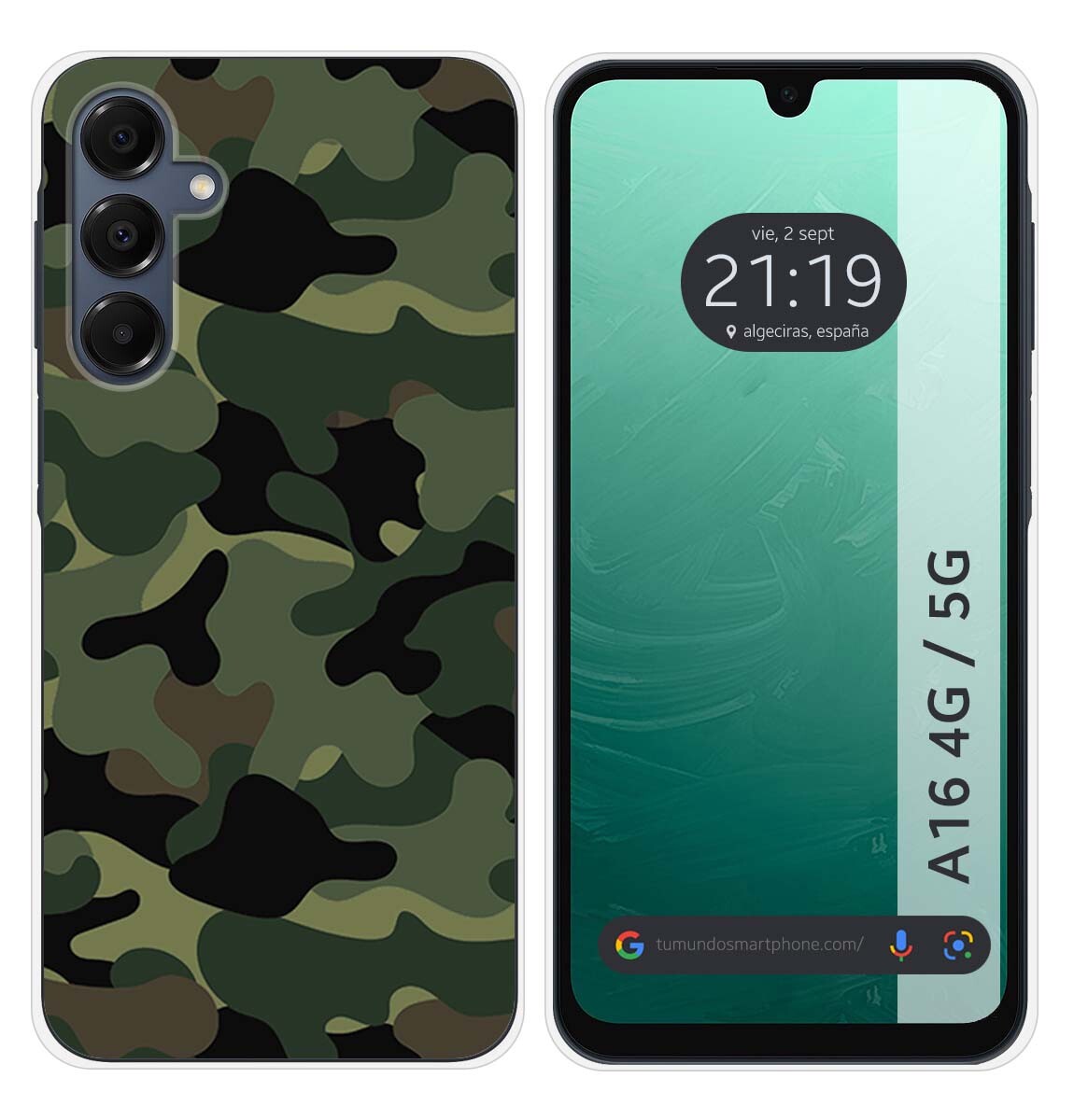 Cover Silicone per Samsung Galaxy A16 4G/5G Disegno Mimetico Disegni