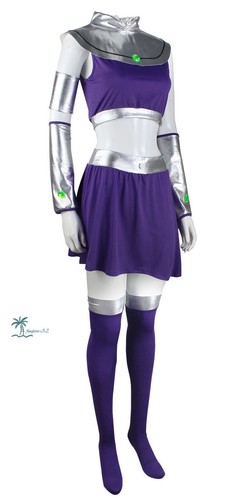 Teen Titans Starfire Cosplay Costume Dress Outfits Halloween Role-playing New - Picture 3 of 12