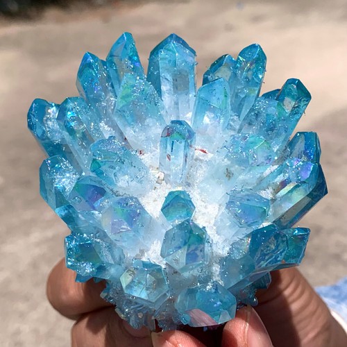 261G New find sky blue phantom quartz crystal cluster mineral sample - Picture 4 of 17